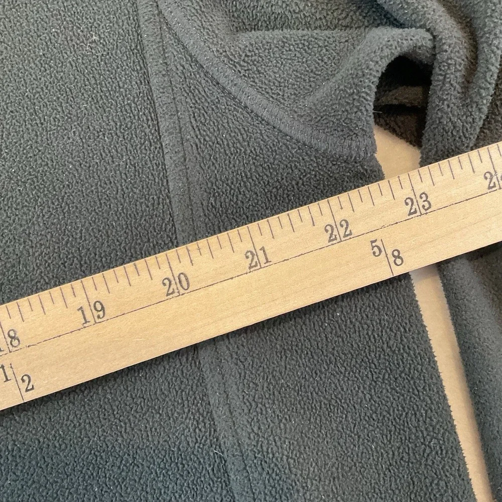 L L Bean 1/4 Zip Pullover Mens L Black Fleece Zipper Chest‎ Pocket Long Sleeves